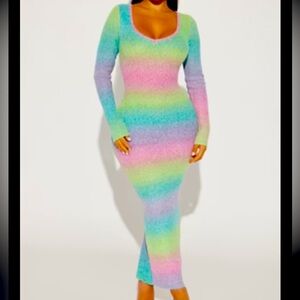 Vivian maxi sweater dress multicolor XS Fashion Nova